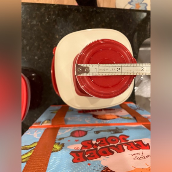 Tupperware Cream Gold with Red Container 9 pc Storage Set - Picture 3 of 16